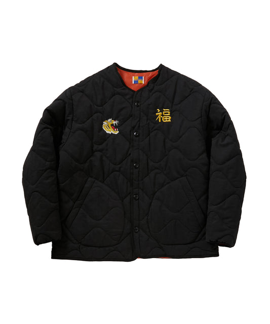 QUILTED SOUVENIR JACKET [BLACK]