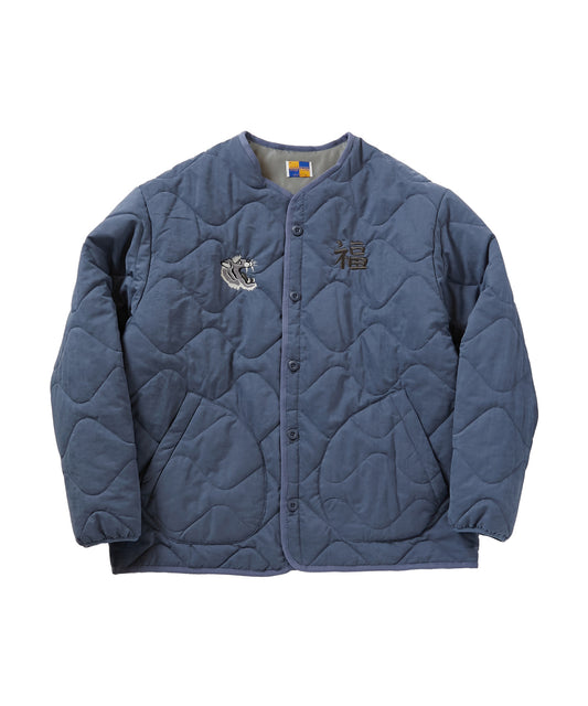 QUILTED SOUVENIR JACKET [BLUE GRAY]