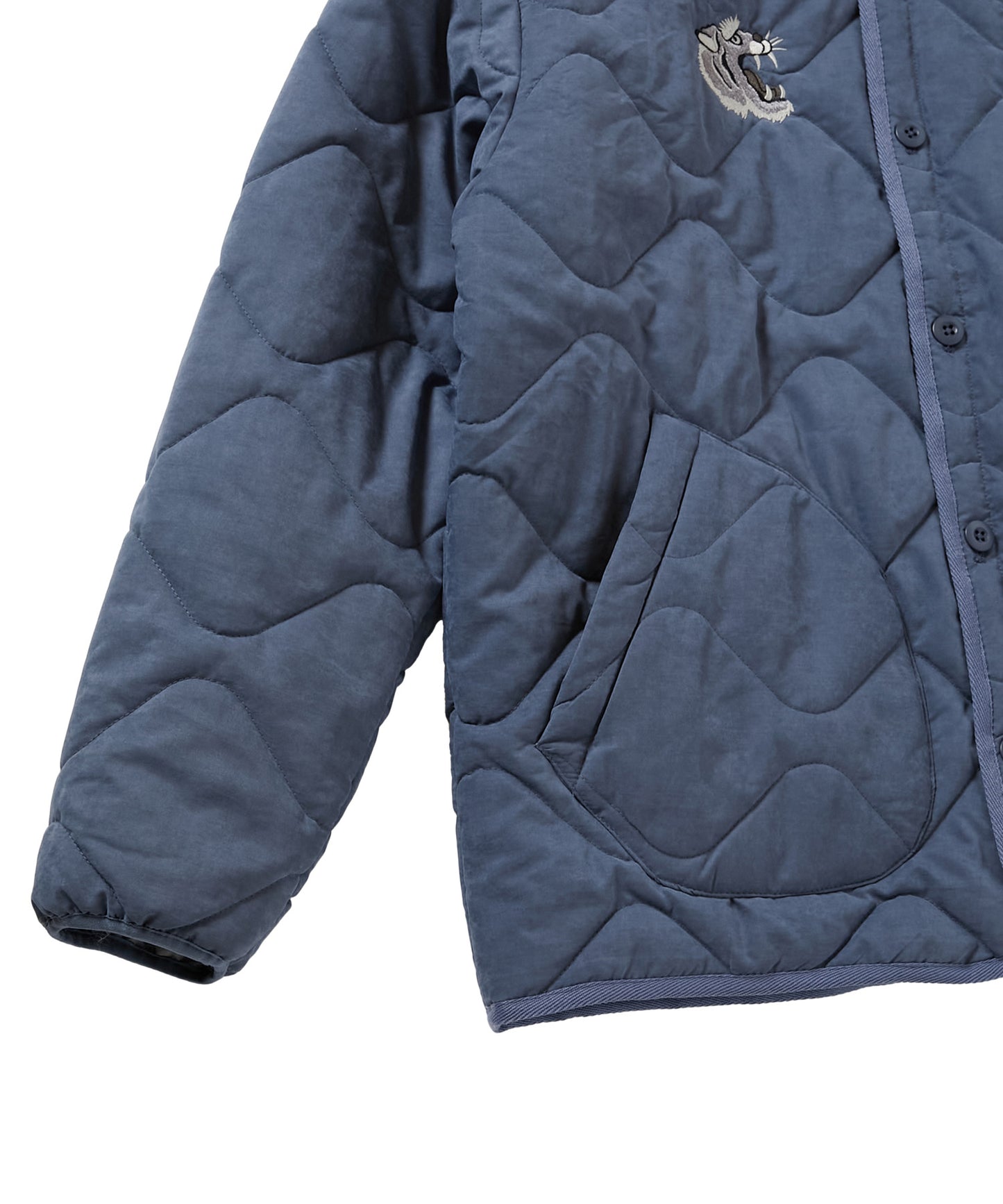 QUILTED SOUVENIR JACKET [BLUE GRAY]