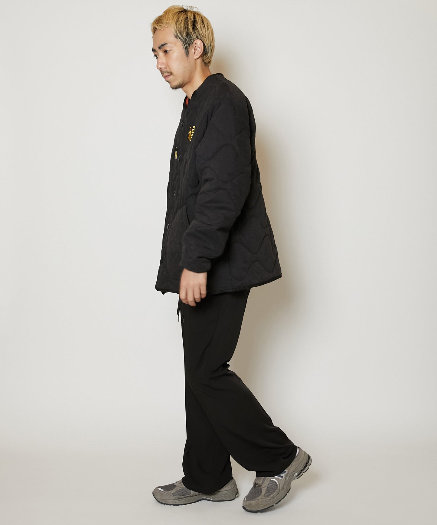 QUILTED SOUVENIR JACKET [BLACK]