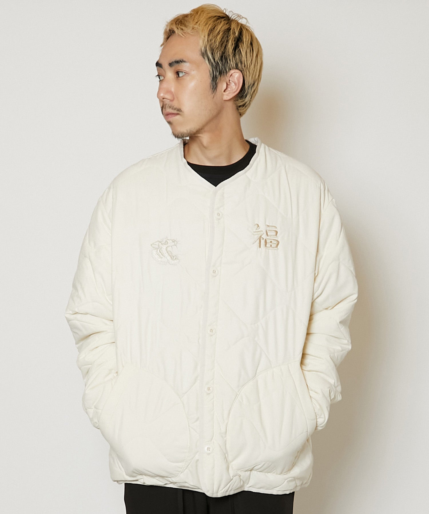 QUILTED SOUVENIR JACKET [WHITE]