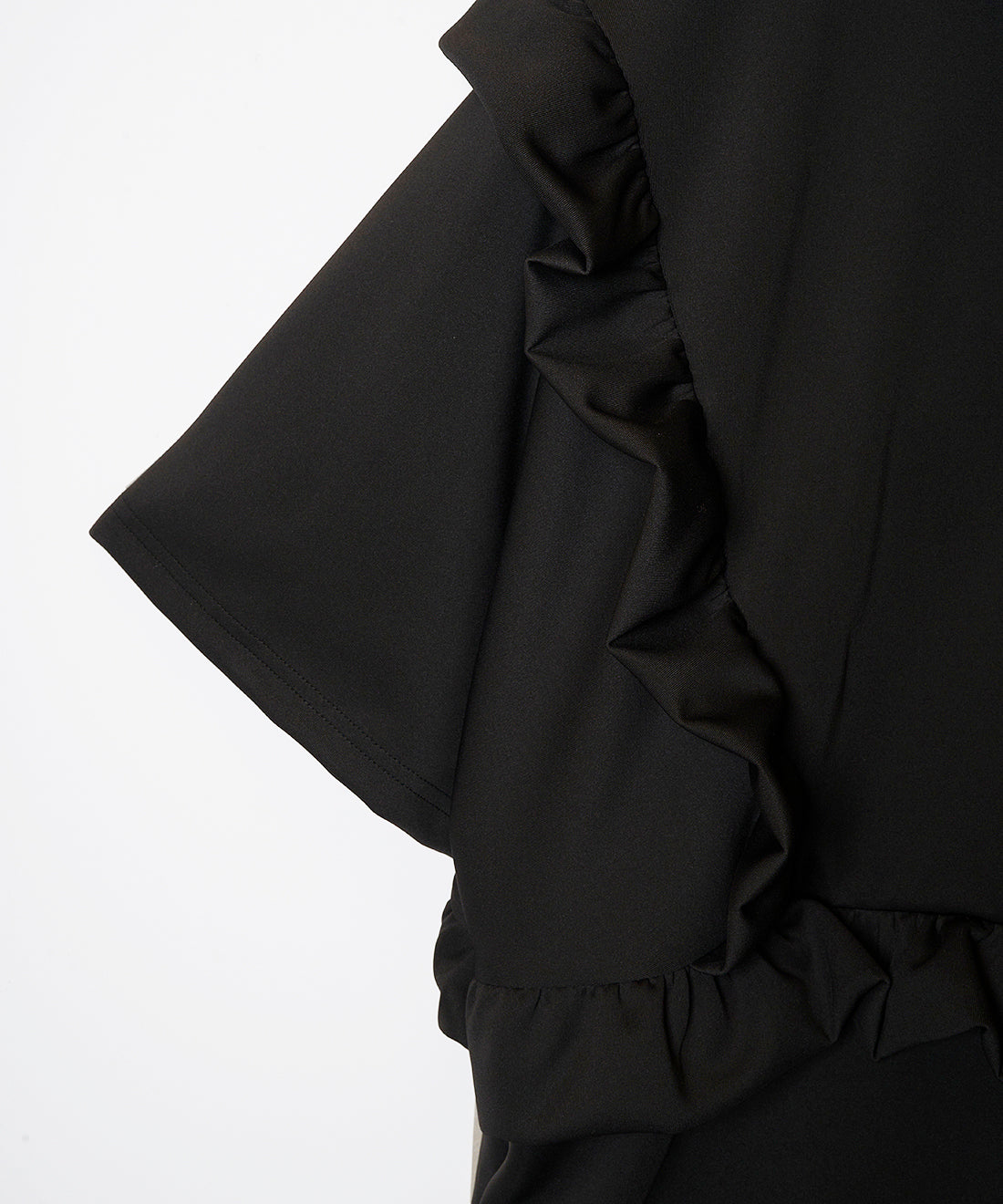 MONOCLONE × BROCKUM - Frill Jersey Hooded Blouson [BLACK]