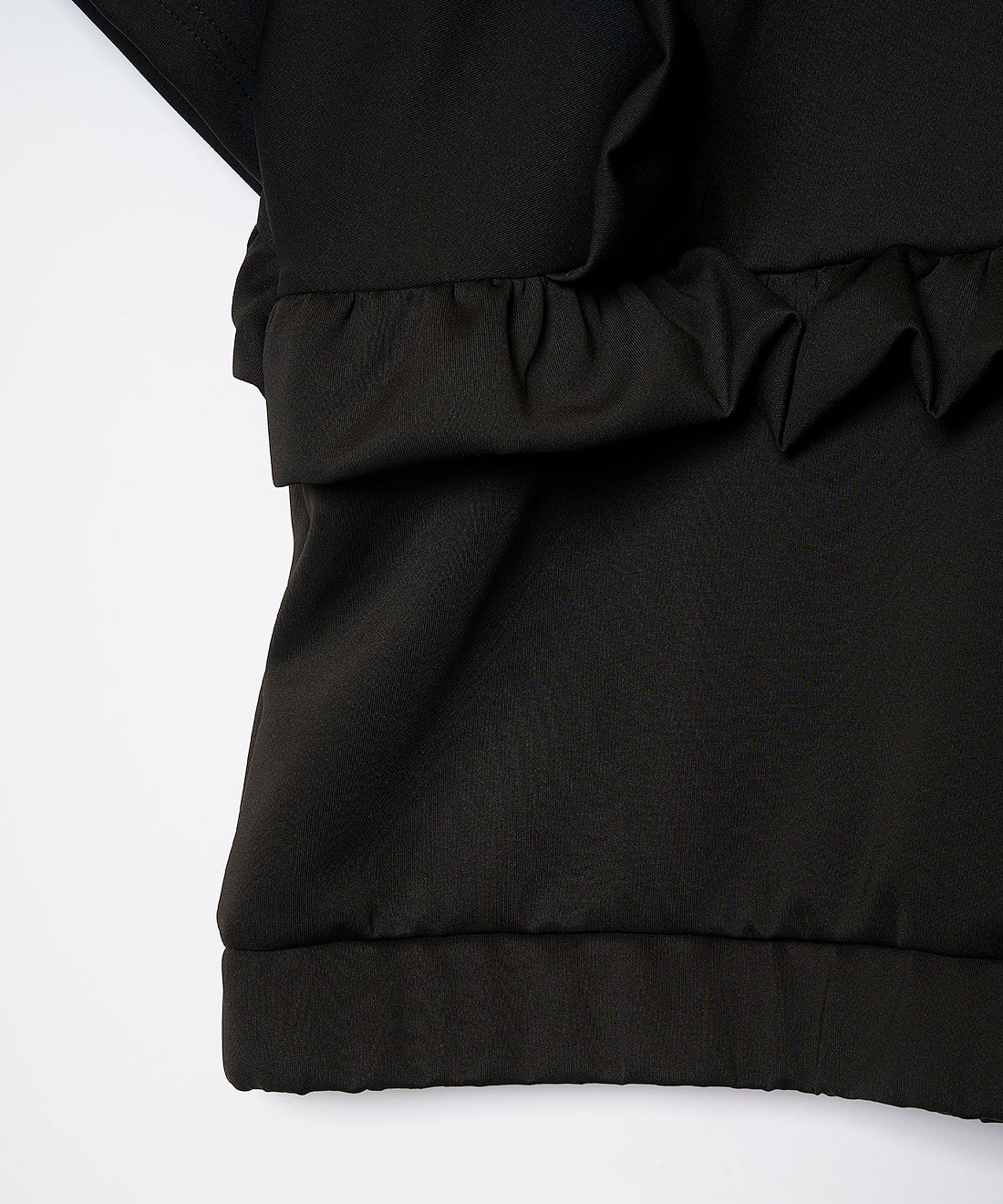 MONOCLONE × BROCKUM - Frill Jersey Hooded Blouson [BLACK]