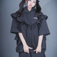MONOCLONE × BROCKUM - Frill Jersey Hooded Blouson [BLACK]