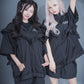 MONOCLONE × BROCKUM - Frill Jersey Hooded Blouson [BLACK]