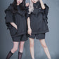 MONOCLONE × BROCKUM - Frill Jersey Hooded Blouson [BLACK]